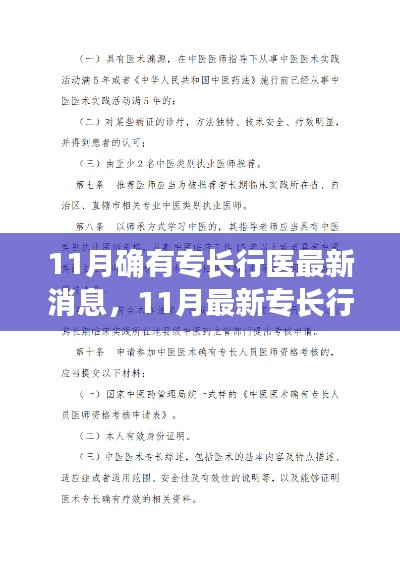 11月专长行医最新动态与学习指南,逐步精通专业技能