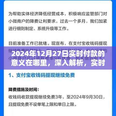 深入解析，实时付款在2024年12月27日的价值、特性、体验、竞品对比及用户群体分析