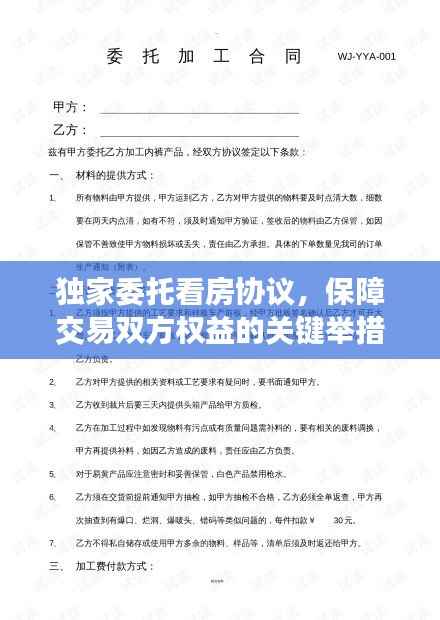 独家委托看房协议，保障交易双方权益的关键举措