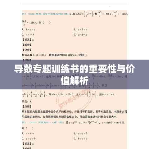 导数专题训练书的重要性与价值解析
