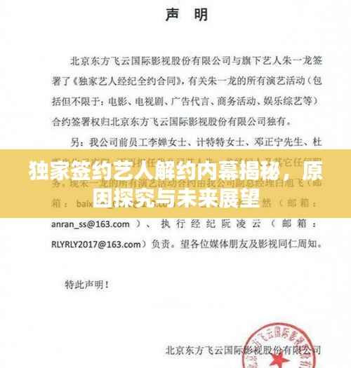 独家签约艺人解约内幕揭秘,原因探究与未来展望