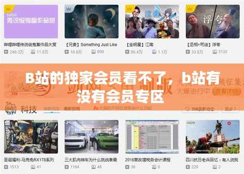 B站的独家会员看不了,b站有没有会员专区