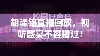 胡泽铭直播回放,视听盛宴不容错过!