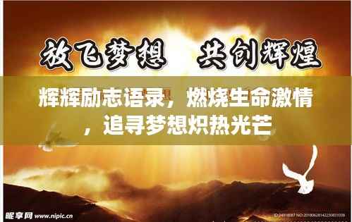 辉辉励志语录,燃烧生命激情,追寻梦想炽热光芒